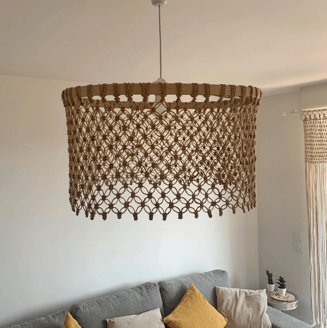 SUSPENSION LUSTRE FICELLE DE JUTE